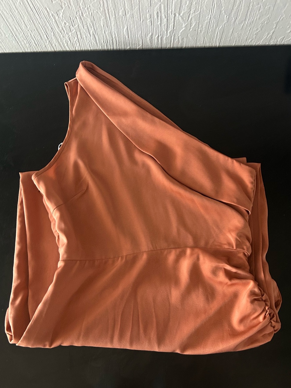 One-Shoulder Rust Orange Dress